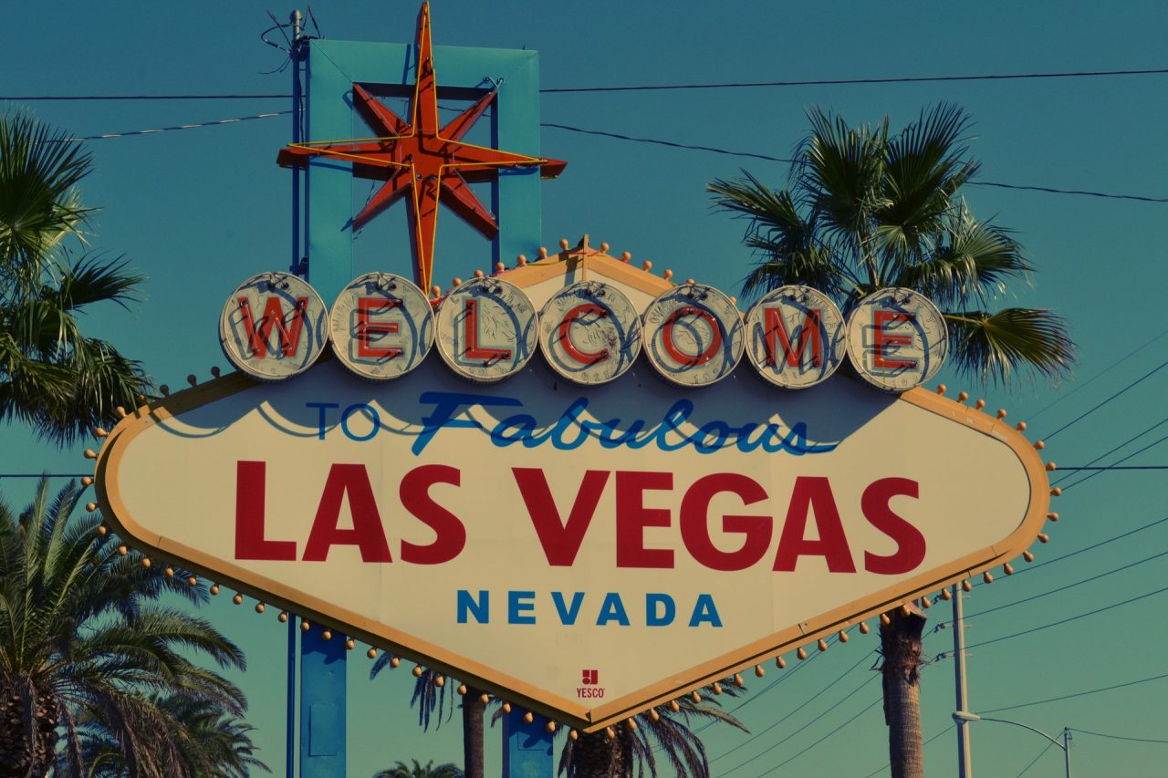 Panneau d'accueil dans la ville de Las Vegas au Nevada